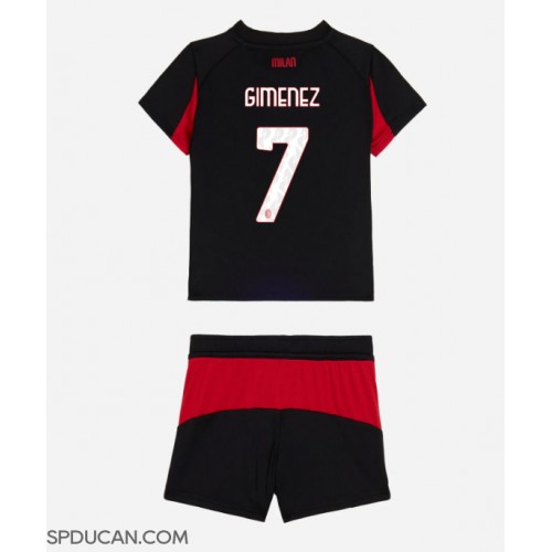 Dječji Nogometni Dres AC Milan Santiago Gimenez #7 Domaci 2025-26 Kratak Rukav (+ Kratke hlače)